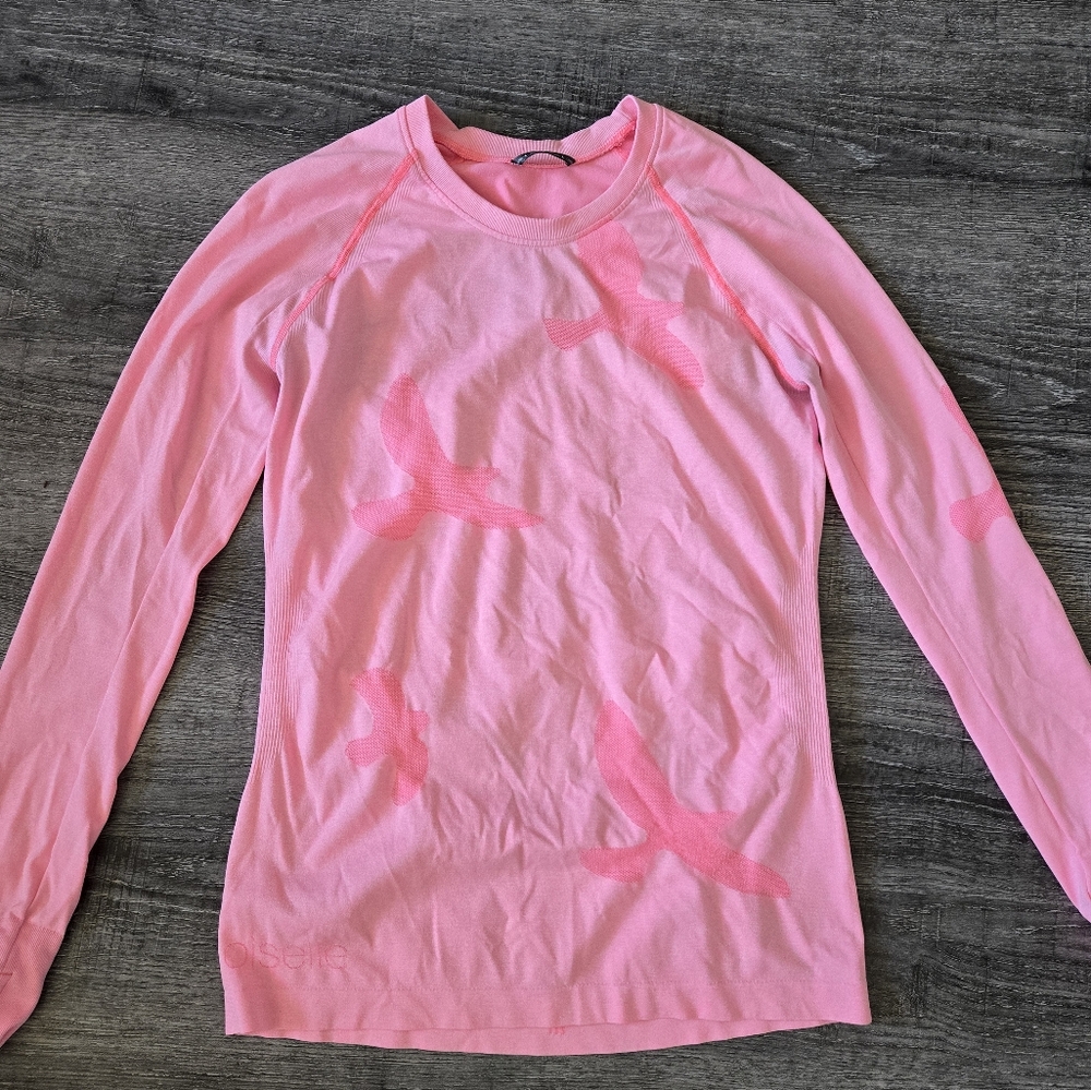Oiselle Flyte Long Sleeve Lg Saturday Pink
